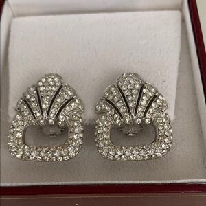 Rhinestone clip-on earrings